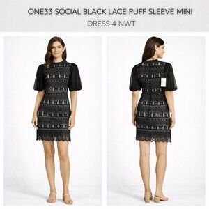 One33 Social Puff Sleeve Mini Dress Size 4 NWT
